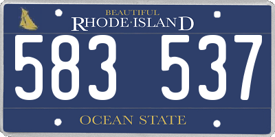 RI license plate 583537