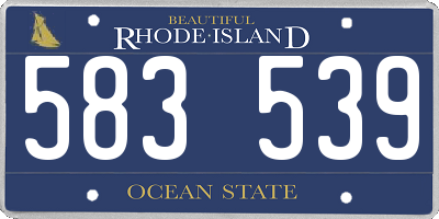 RI license plate 583539
