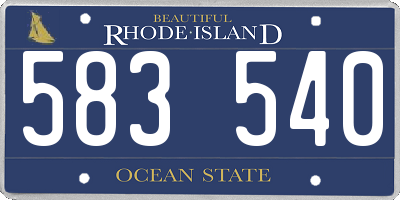 RI license plate 583540