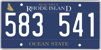RI license plate 583541