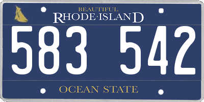 RI license plate 583542
