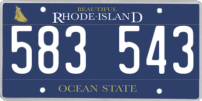 RI license plate 583543