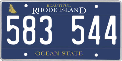 RI license plate 583544
