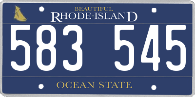 RI license plate 583545