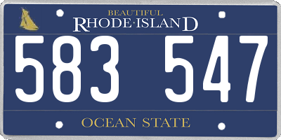 RI license plate 583547