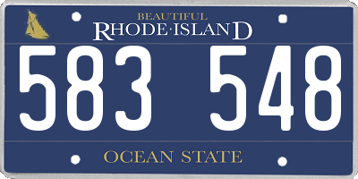 RI license plate 583548