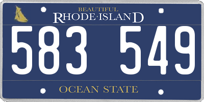 RI license plate 583549