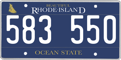 RI license plate 583550