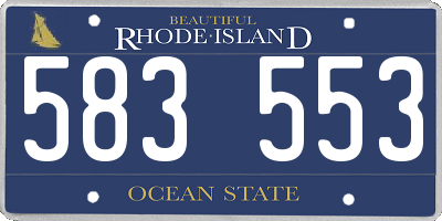 RI license plate 583553