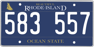 RI license plate 583557