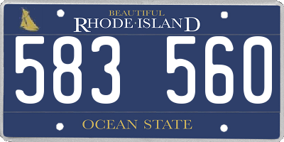 RI license plate 583560