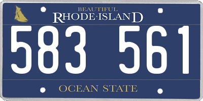 RI license plate 583561