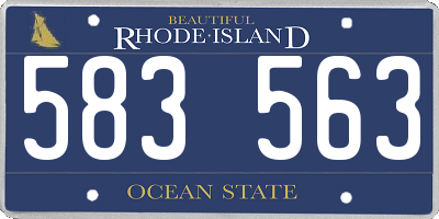 RI license plate 583563