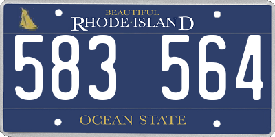 RI license plate 583564