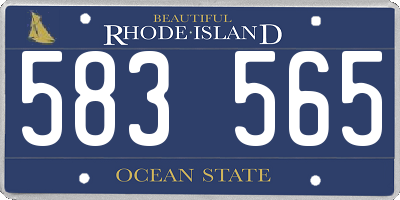 RI license plate 583565