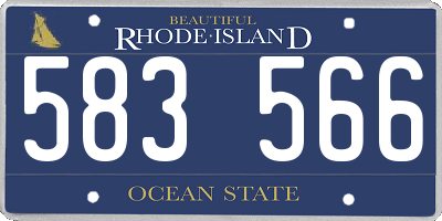 RI license plate 583566