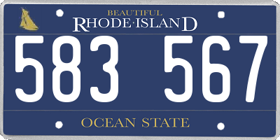 RI license plate 583567