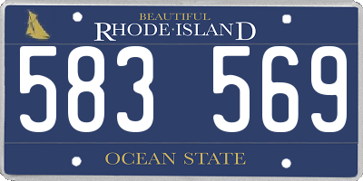 RI license plate 583569