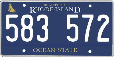RI license plate 583572