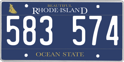 RI license plate 583574