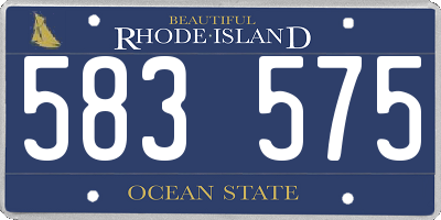 RI license plate 583575