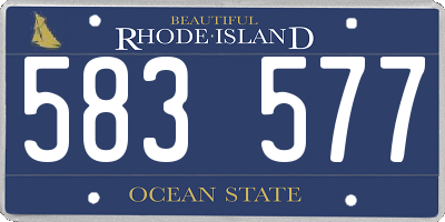 RI license plate 583577