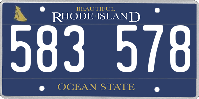 RI license plate 583578