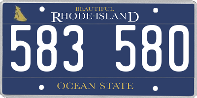 RI license plate 583580