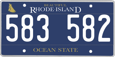 RI license plate 583582