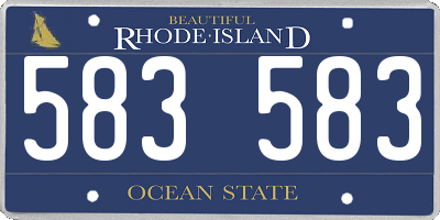 RI license plate 583583
