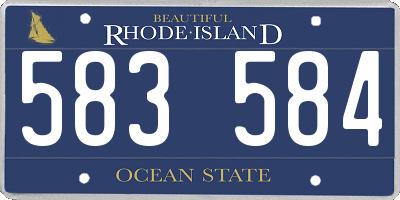 RI license plate 583584