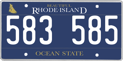 RI license plate 583585