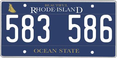 RI license plate 583586