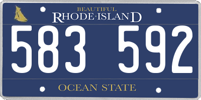 RI license plate 583592