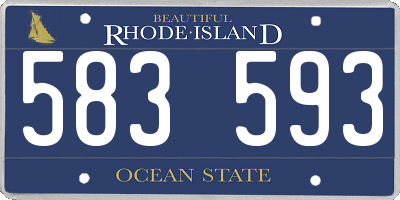 RI license plate 583593