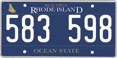 RI license plate 583598