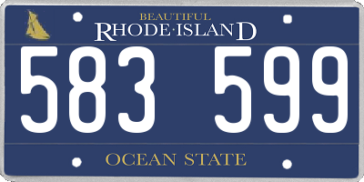 RI license plate 583599