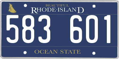 RI license plate 583601