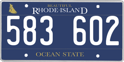 RI license plate 583602