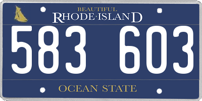 RI license plate 583603