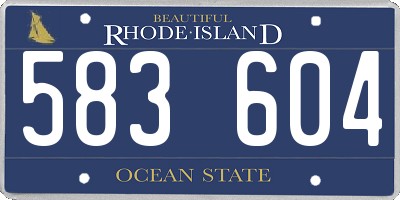RI license plate 583604