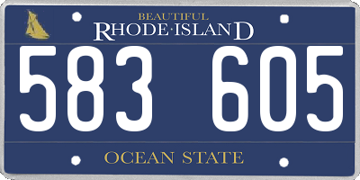 RI license plate 583605