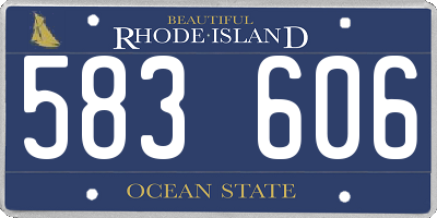 RI license plate 583606
