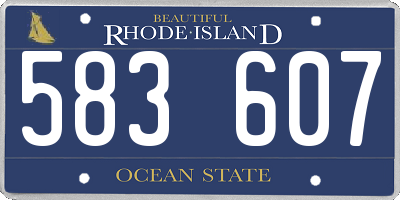 RI license plate 583607