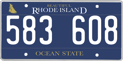RI license plate 583608
