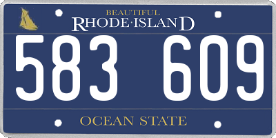 RI license plate 583609