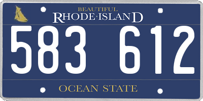 RI license plate 583612
