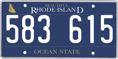 RI license plate 583615