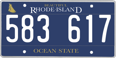 RI license plate 583617