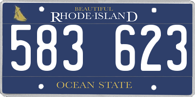 RI license plate 583623